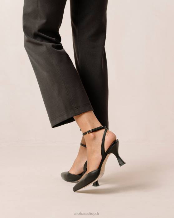 femmes noir P64N81 Alohas cendrillon - escarpins en cuir noir