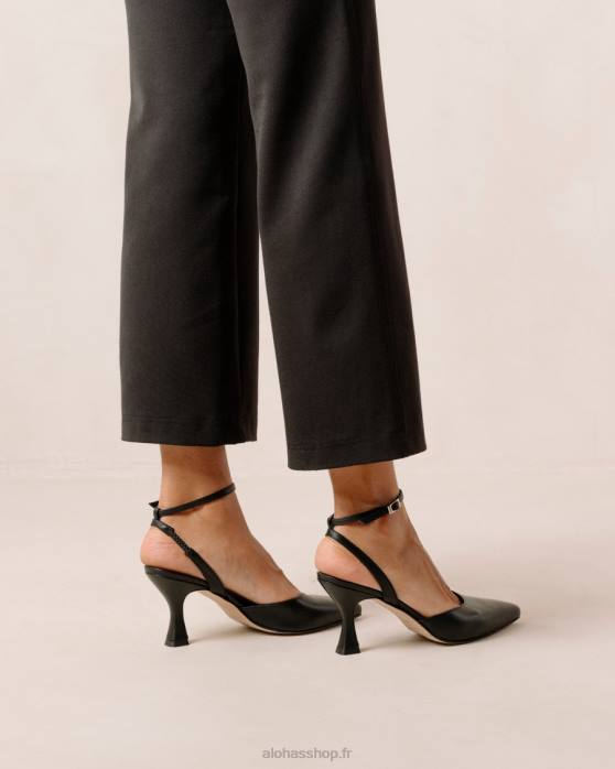 femmes noir P64N81 Alohas cendrillon - escarpins en cuir noir