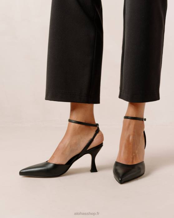 femmes noir P64N81 Alohas cendrillon - escarpins en cuir noir