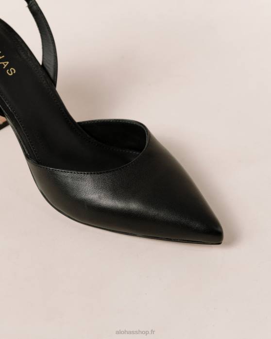 femmes noir P64N81 Alohas cendrillon - escarpins en cuir noir