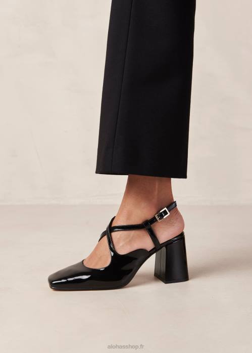 femmes noir onix P64N287 Alohas reggie - escarpins en cuir verni noir