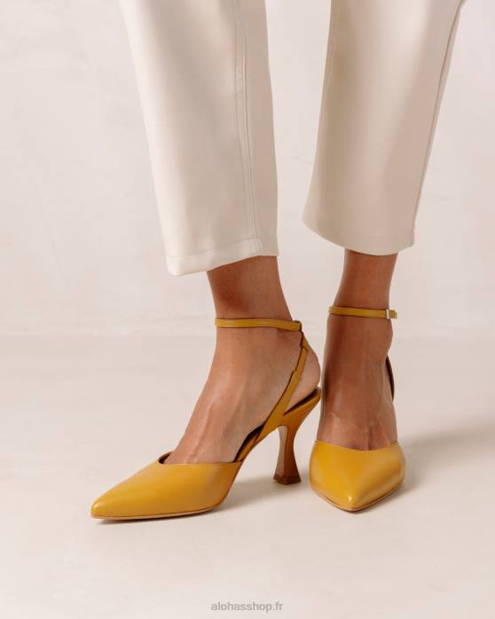 femmes souci jaune P64N86 Alohas cendrillon - escarpins en cuir jaune