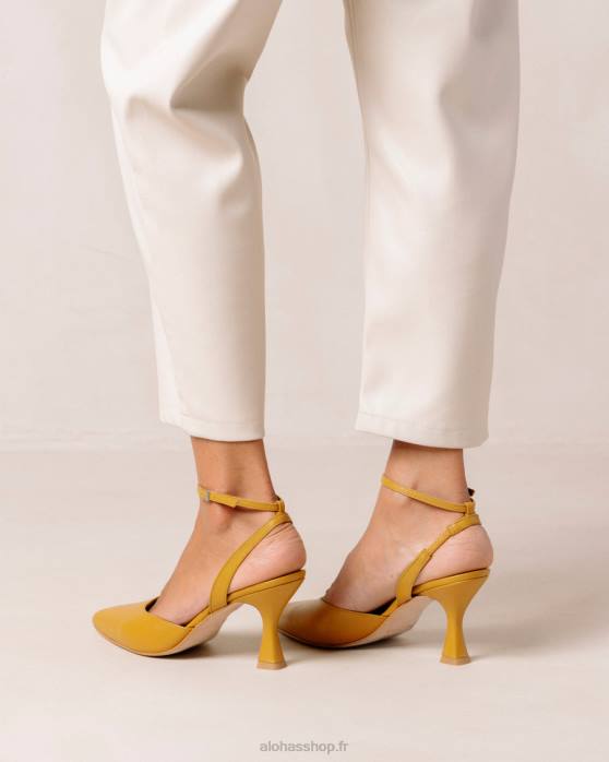 femmes souci jaune P64N86 Alohas cendrillon - escarpins en cuir jaune