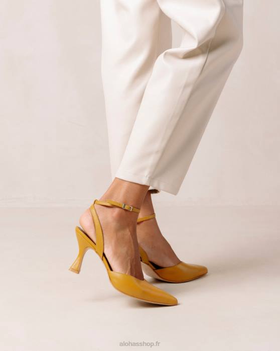 femmes souci jaune P64N86 Alohas cendrillon - escarpins en cuir jaune