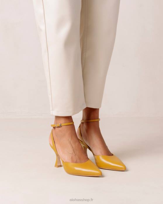 femmes souci jaune P64N86 Alohas cendrillon - escarpins en cuir jaune