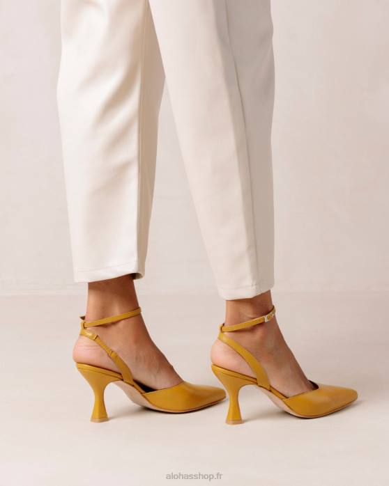 femmes souci jaune P64N86 Alohas cendrillon - escarpins en cuir jaune