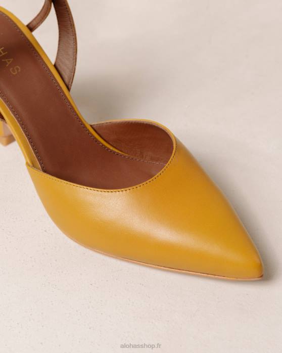 femmes souci jaune P64N86 Alohas cendrillon - escarpins en cuir jaune
