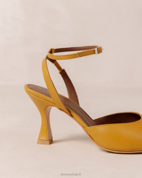 femmes souci jaune P64N86 Alohas cendrillon - escarpins en cuir jaune