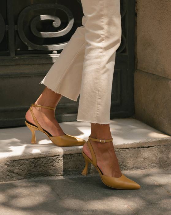 femmes souci jaune P64N86 Alohas cendrillon - escarpins en cuir jaune