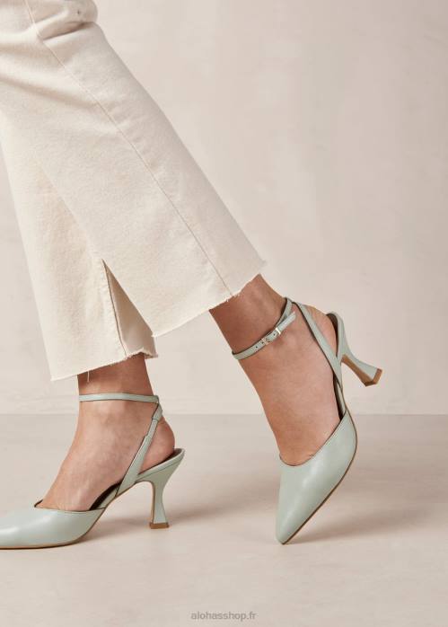 femmes verdoyant P64N79 Alohas cendrillon - escarpins en cuir vert