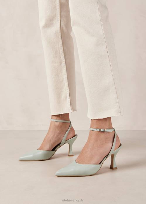 femmes verdoyant P64N79 Alohas cendrillon - escarpins en cuir vert