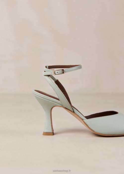 femmes verdoyant P64N79 Alohas cendrillon - escarpins en cuir vert