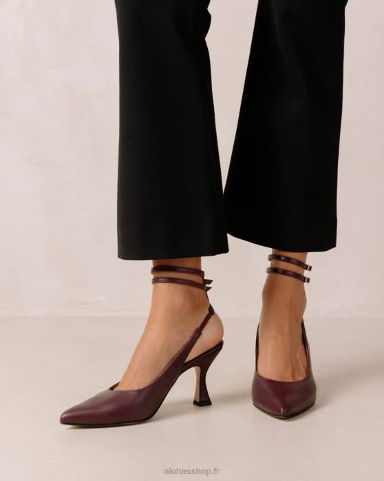 femmes vin de bourgogne P64N62 Alohas louise - escarpins en cuir rouge