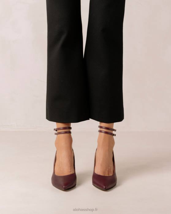 femmes vin de bourgogne P64N62 Alohas louise - escarpins en cuir rouge