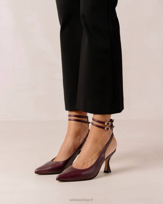 femmes vin de bourgogne P64N62 Alohas louise - escarpins en cuir rouge