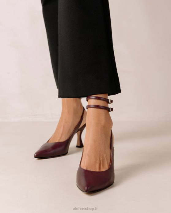 femmes vin de bourgogne P64N62 Alohas louise - escarpins en cuir rouge