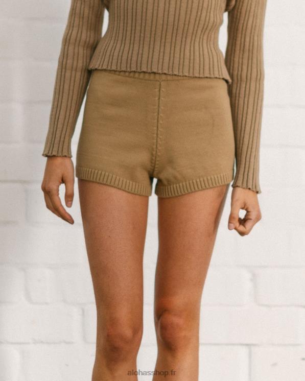 Alohas Women Nice - Brown Knit Shorts Camel 04X4R725