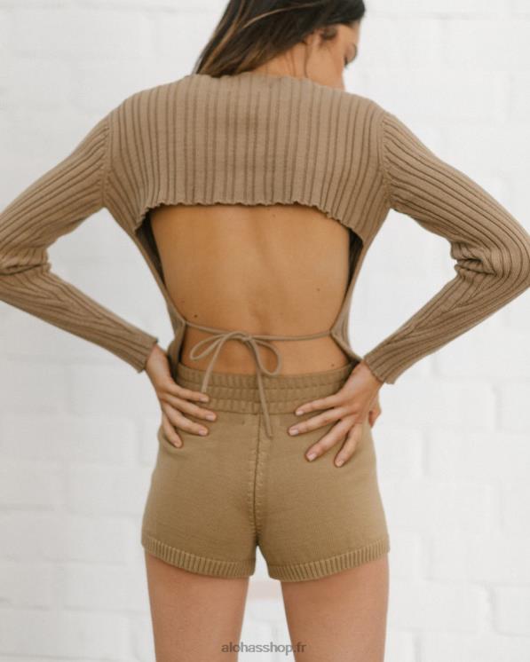 Alohas Women Nice - Brown Knit Shorts Camel 04X4R725