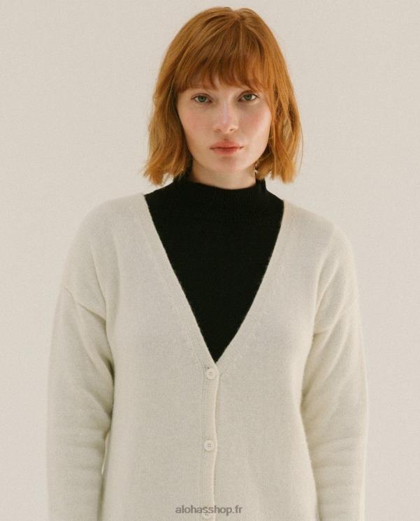 Alohas Women Pursuit - White Knit Cardigan Ivory 04X4R716