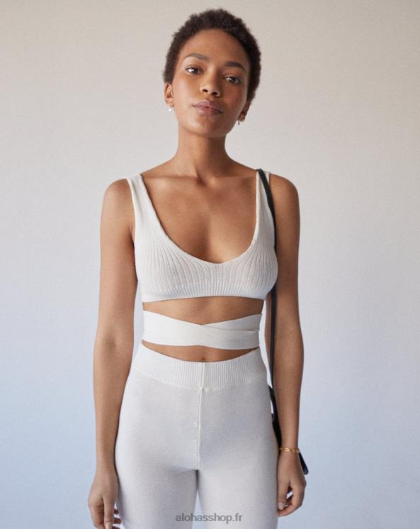 Alohas Women Bare - White Knit Top Ivory 04X4R730