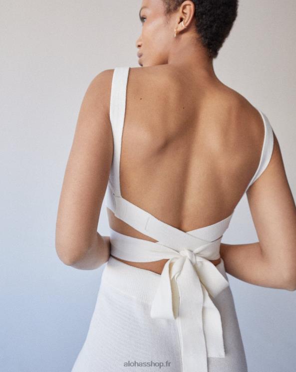 Alohas Women Bare - White Knit Top Ivory 04X4R730