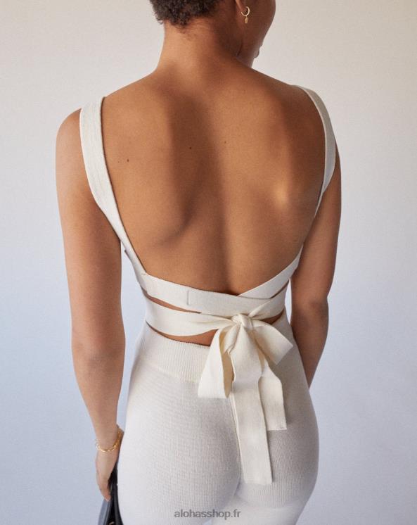 Alohas Women Bare - White Knit Top Ivory 04X4R730