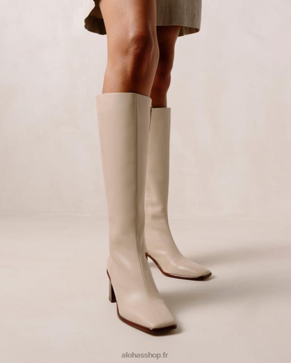 Alohas Women East - Beige Leather Boots Stone Beige 04X4R43