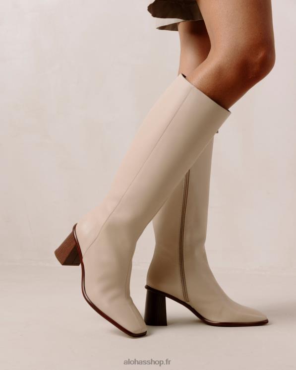 Alohas Women East - Beige Leather Boots Stone Beige 04X4R43