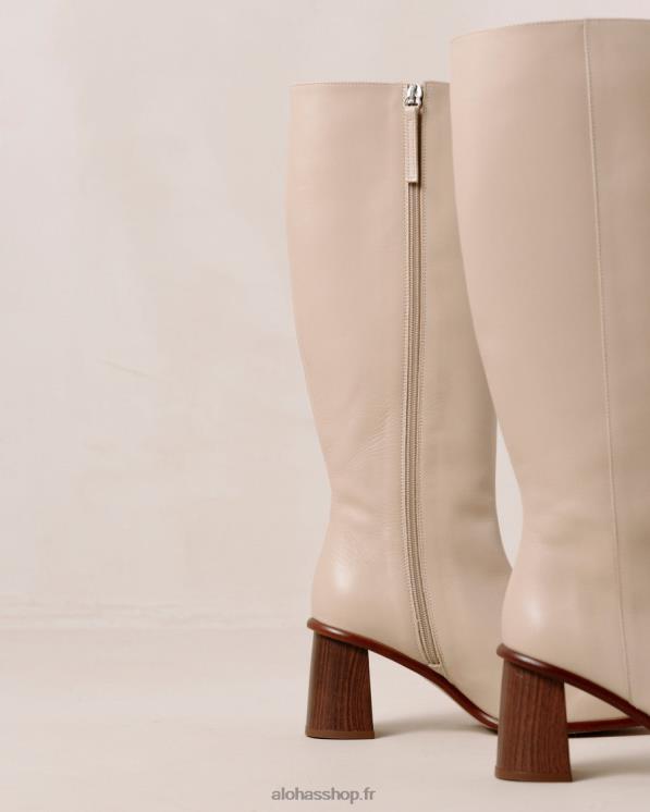 Alohas Women East - Beige Leather Boots Stone Beige 04X4R43