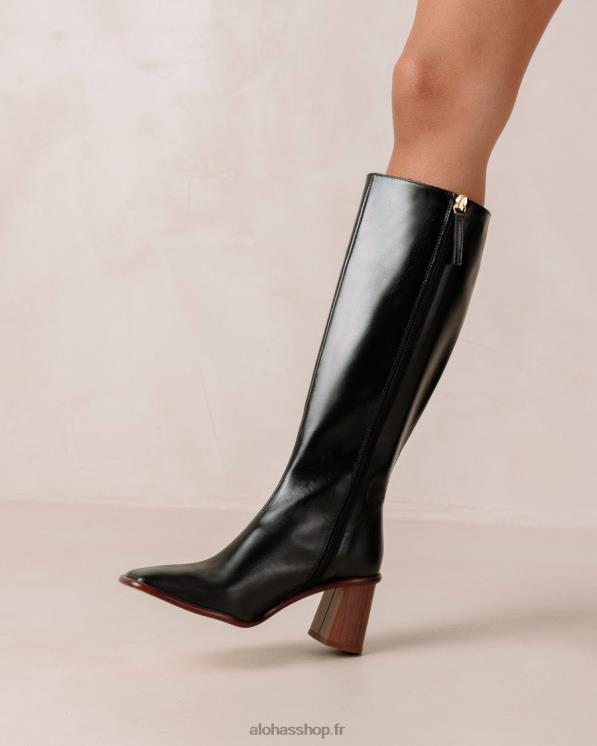 Alohas Women East - Black Leather Boots Black 04X4R52