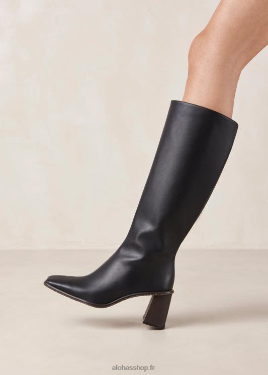 Alohas Women East Corn - Black Vegan Leather Boots Black 04X4R47