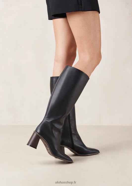 Alohas Women East Corn - Black Vegan Leather Boots Black 04X4R47