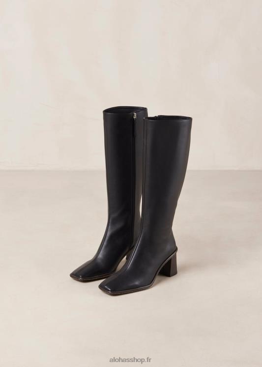 Alohas Women East Corn - Black Vegan Leather Boots Black 04X4R47
