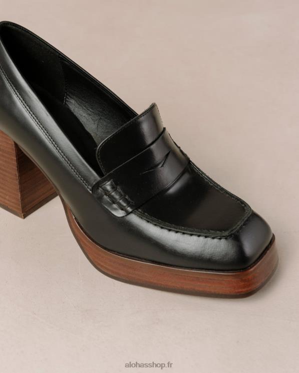 Alohas Women Busy - Black Leather Loafers Black 04X4R389