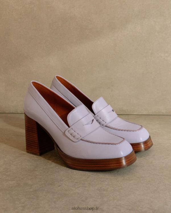 Alohas Women Busy - Purple Leather Loafers Mauve 04X4R392