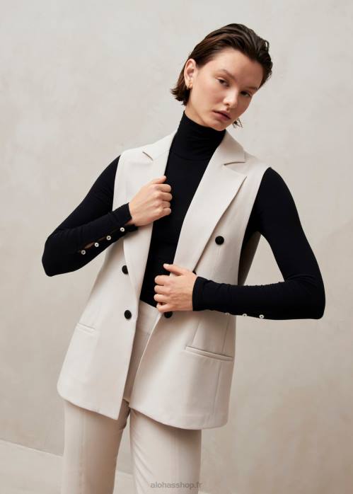 femmes beige P64N697 Alohas piera - blazer sans manches beige