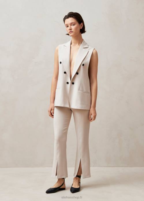 femmes beige P64N697 Alohas piera - blazer sans manches beige