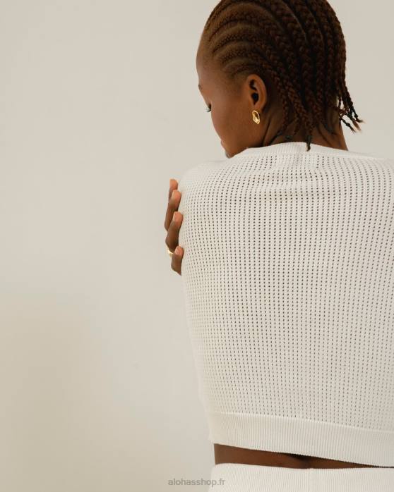 femmes Ivoire P64N744 Alohas roy - haut en maille blanc