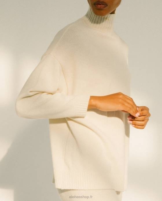 femmes Ivoire P64N765 Alohas passager - haut en tricot blanc