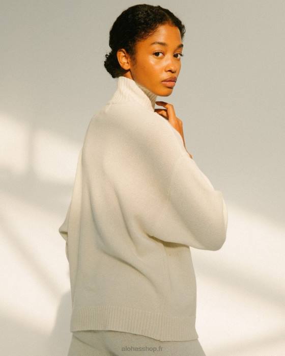 femmes Ivoire P64N765 Alohas passager - haut en tricot blanc
