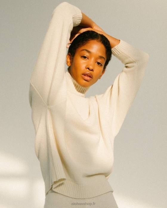 femmes Ivoire P64N765 Alohas passager - haut en tricot blanc