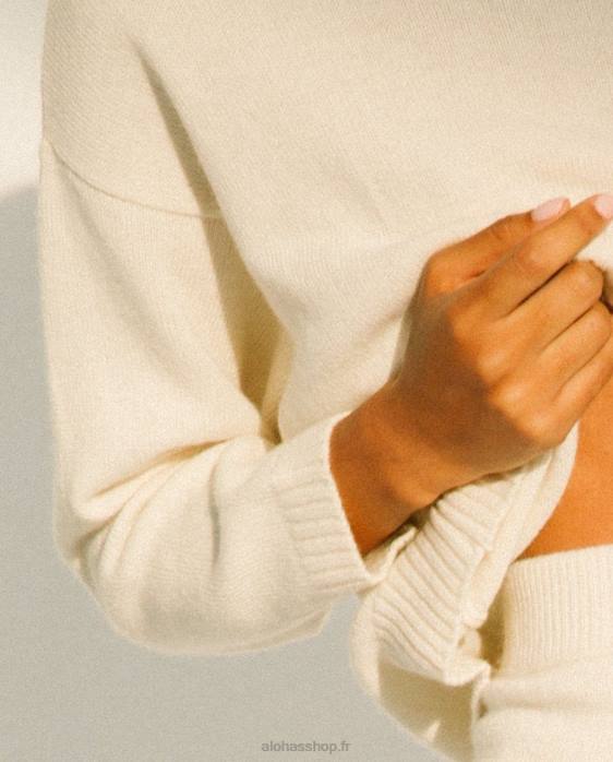 femmes Ivoire P64N765 Alohas passager - haut en tricot blanc