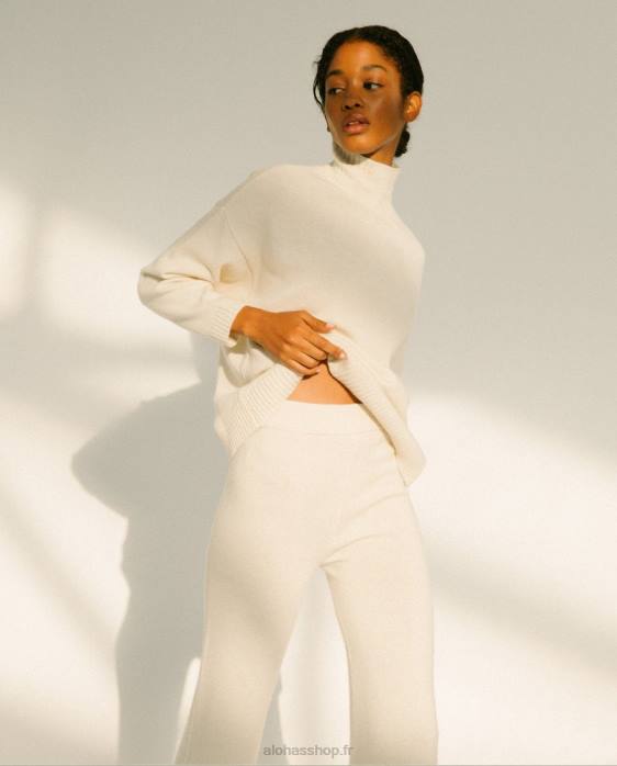 femmes Ivoire P64N765 Alohas passager - haut en tricot blanc
