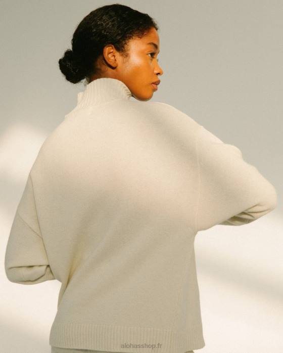 femmes Ivoire P64N765 Alohas passager - haut en tricot blanc