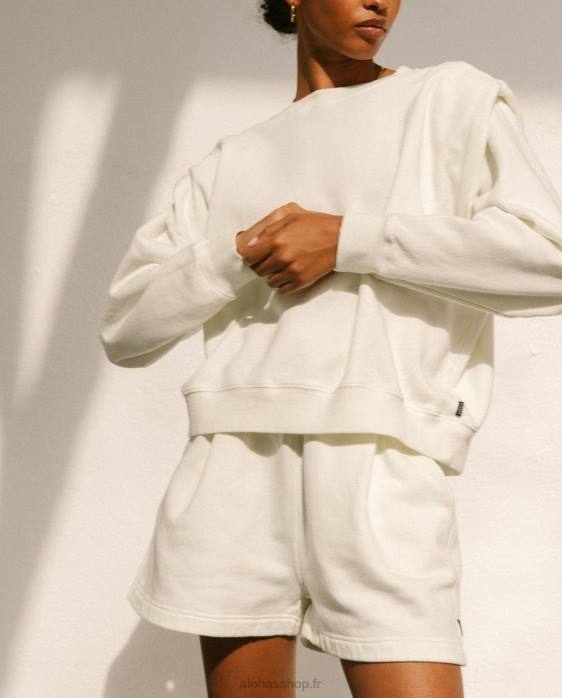 femmes Ivoire P64N999 Alohas doppio - haut en coton blanc