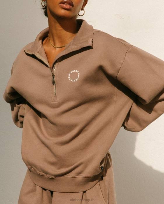 femmes brun muscade P64N922 Alohas macchiato - top en coton marron
