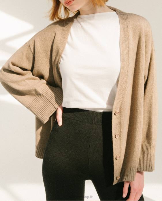 femmes brun muscade P64N923 Alohas expresso - cardigan en maille marron