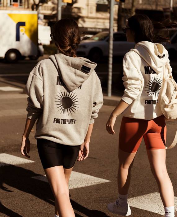 femmes gris chiné P64N982 Alohas pour la planète - pull en coton gris