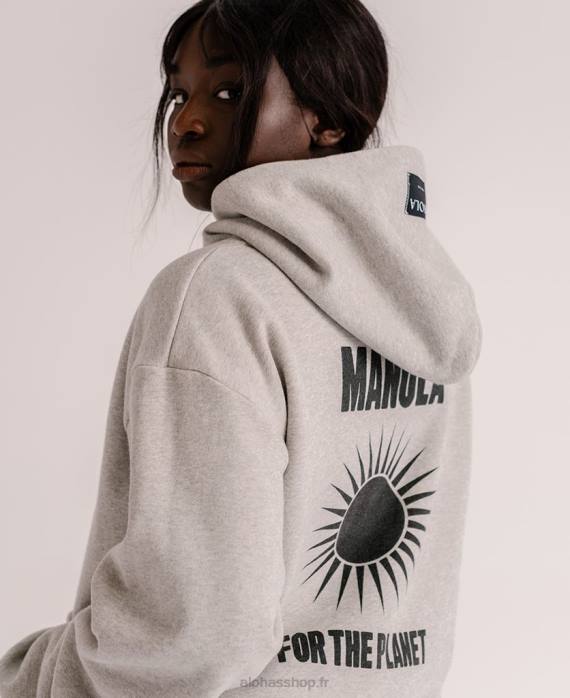 femmes gris chiné P64N982 Alohas pour la planète - pull en coton gris