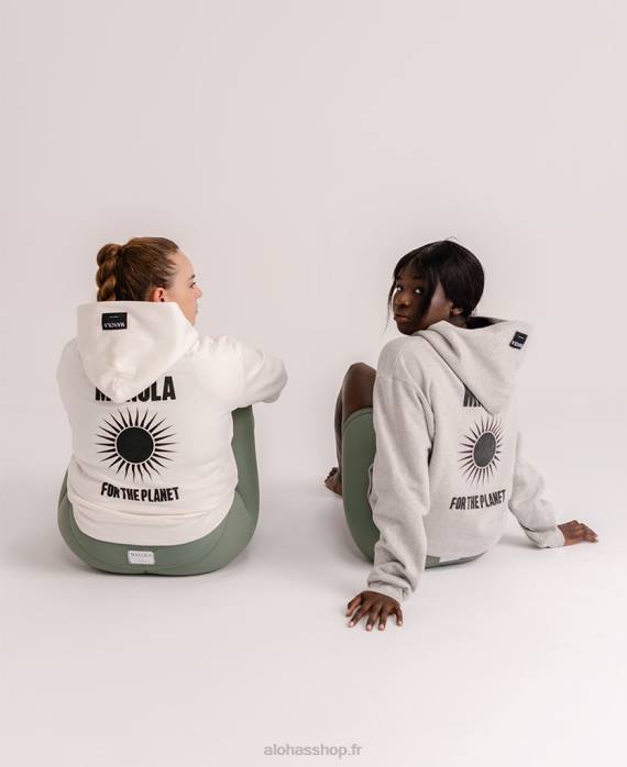 femmes gris chiné P64N982 Alohas pour la planète - pull en coton gris
